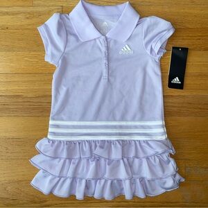 NWT Adidas 2T short sleeve active polo ruffle dress in light purple